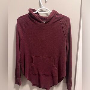 TNA Waffle Knit Hoodie Burgundy